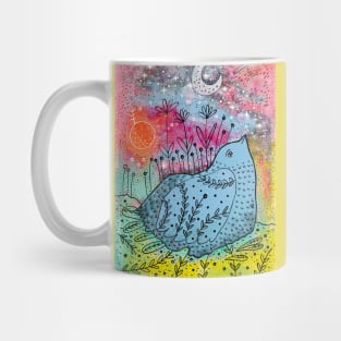 Blue bird space Mug